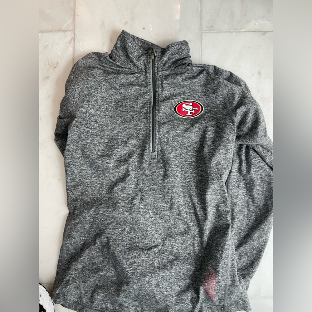 San Francisco 49ers women’s Nike Heather Gray Dri-FIT Pullover size S gently wor